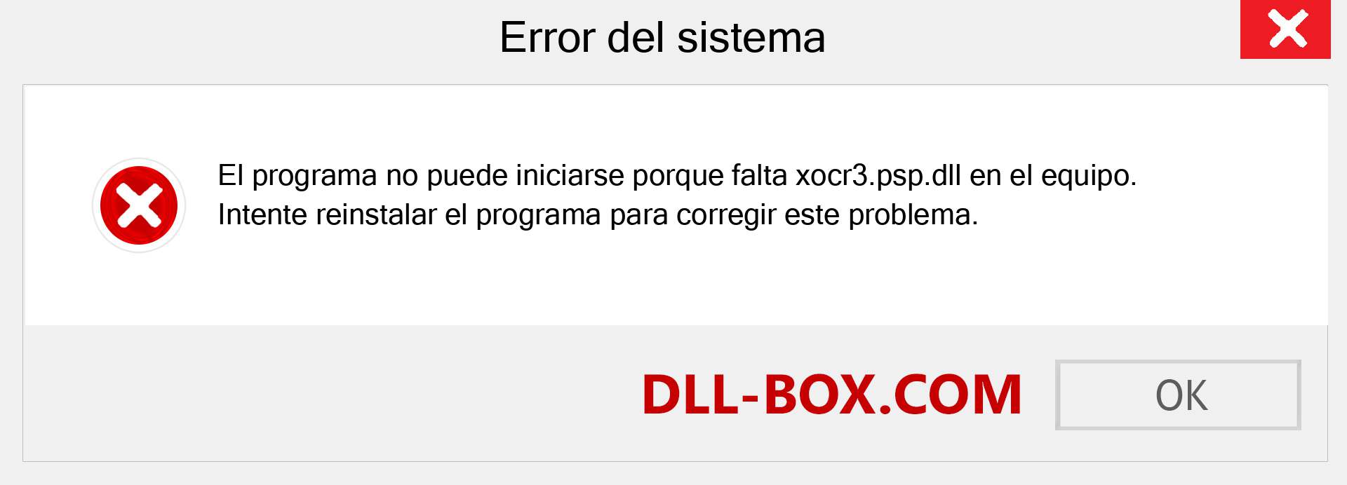 ¿Falta el archivo xocr3.psp.dll ?. Descargar para Windows 7, 8, 10 - Corregir xocr3.psp dll Missing Error en Windows, fotos, imágenes